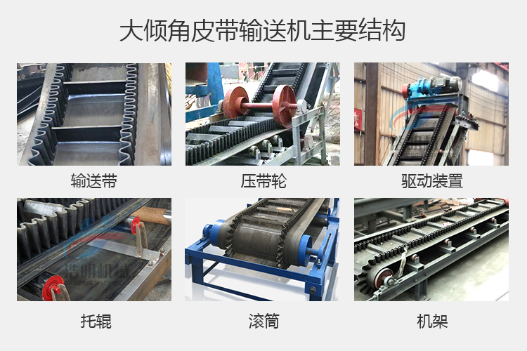 大傾角皮帶輸（shū）送機結構（gòu）